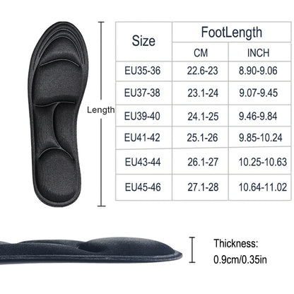 1/2/4/16Pairs 5D Massage Memory Foam Insoles for Shoes Sole Breathable Cushion Sport Running Insoles for Feet Orthopedic Insoles
